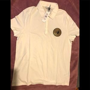 Versace Collection Logo Patch Cotton Polo